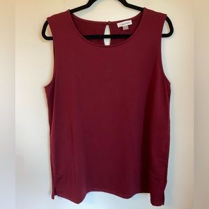 Calvin Klein, Maroon, XL, Sleeveless Blouse